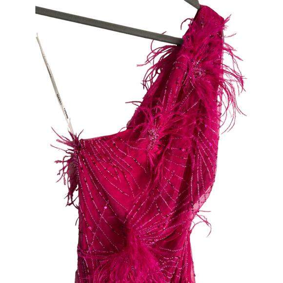 MadebyILA Julia 100% Silk Ostrich Feather Burlesque Party Formal Prom Goddess XS - Picture 11 of 15